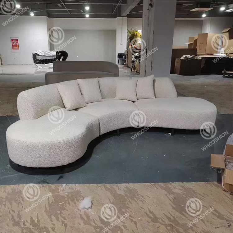 Commercial home furniture European style sectional sofa l shaped fabric grey sofa velvet sofa set