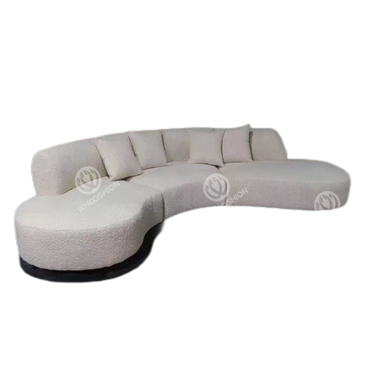 Commercial home furniture European style sectional sofa l shaped fabric grey sofa velvet sofa set