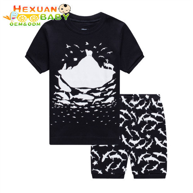 Children Clothes Sets Boys Pajamas short Sleeve Children 100% Cotton Kids Pajamas  054