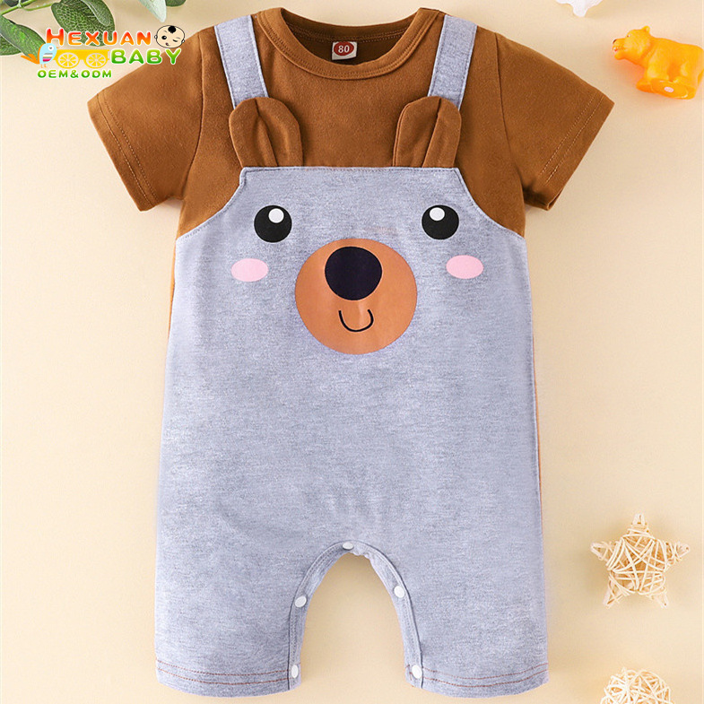 Baby Clothes Spring And Autumn Rompers Jumpsuit Baby Girl Baby Boy Cotton Cartoon Bear Jumpsuit Newborn