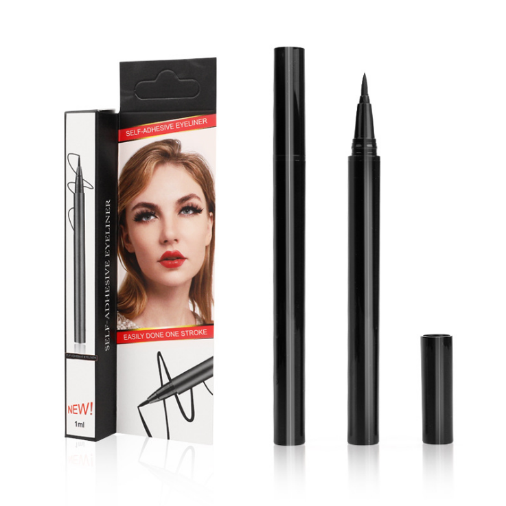 New product waterproof factory wholesale cosmetics black eyeliner can stick eyelashes quick-drying liquid eyeliner pen