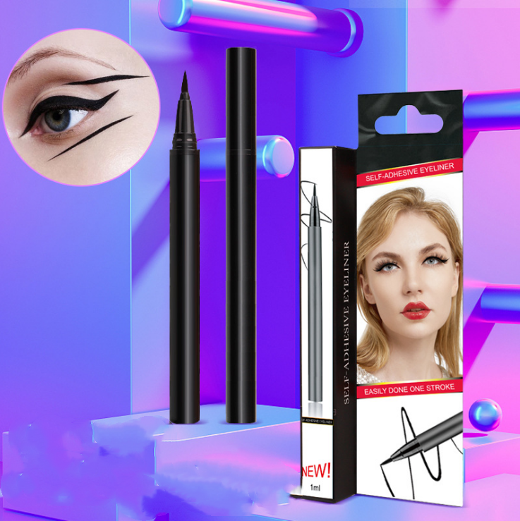 New product waterproof factory wholesale cosmetics black eyeliner can stick eyelashes quick-drying liquid eyeliner pen