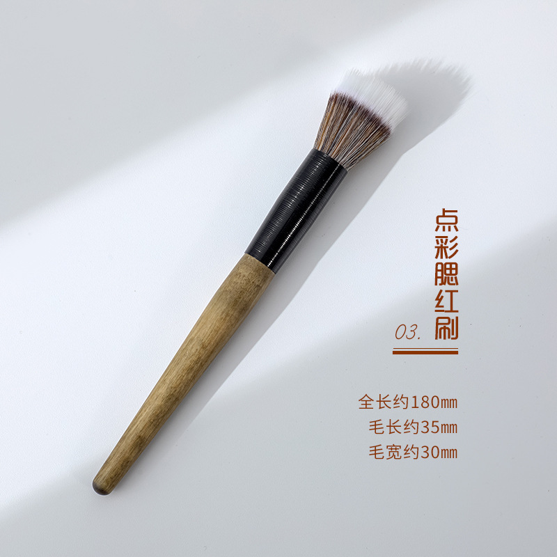 2024 Newest Personalized Snow Fox Hair Makeup Brush Kit Customized Wholesale Small Makeup Brush Travel Kit with Bag Travel Size