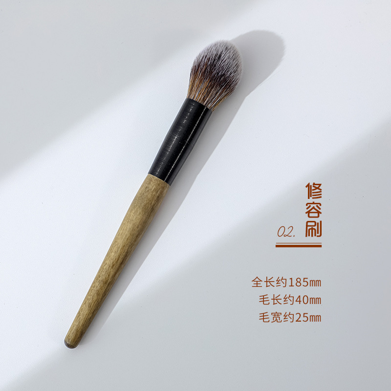 2024 Newest Personalized Snow Fox Hair Makeup Brush Kit Customized Wholesale Small Makeup Brush Travel Kit with Bag Travel Size