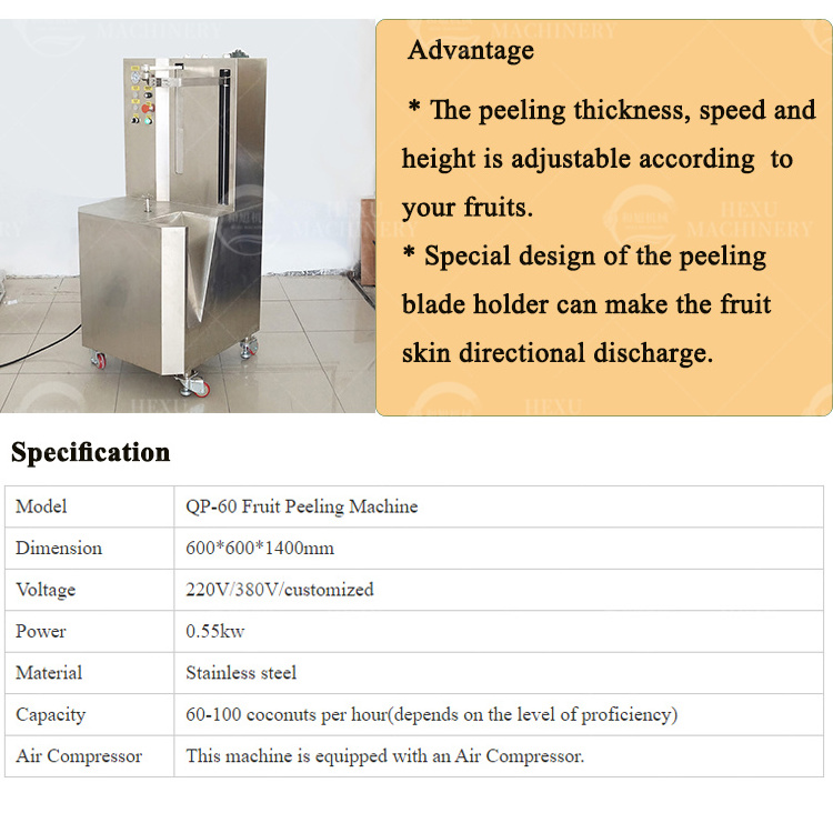 Automatic Mango Pineapple Peeler Coconut peeling Machine