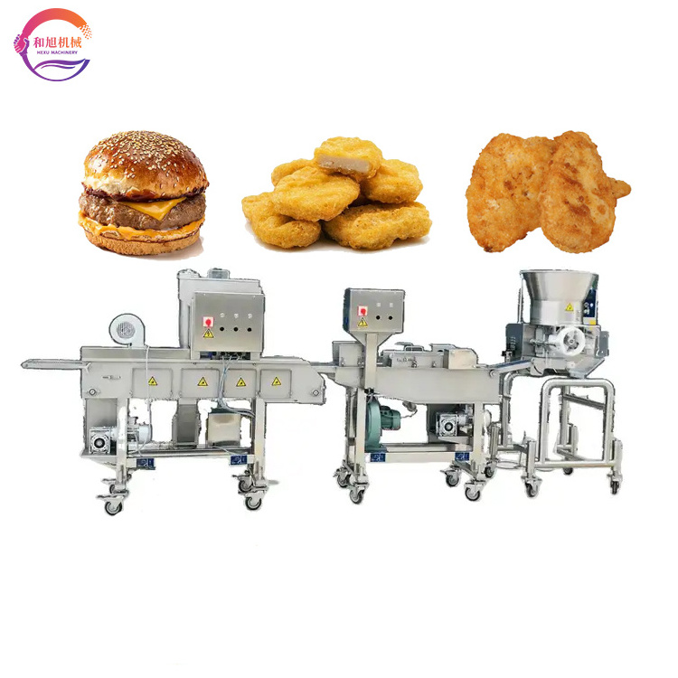 Industrial Chicken Nuggets Hamburger Patty Making Machine Meat Burger Patty Forming Production Line