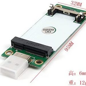 Mini PCIe WWAN Card to USB Adapter with SIM Slot, Mini PCI Express WWAN/LTE/4G Module Tester Converter, Support 30mm 50mm Wirele