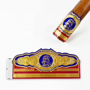 Custom Private Logo Cigar Band Paper Ring Sticker Label Waterproof PET Vinyl Printing Embossing Cigar Labels Strong Adhesion