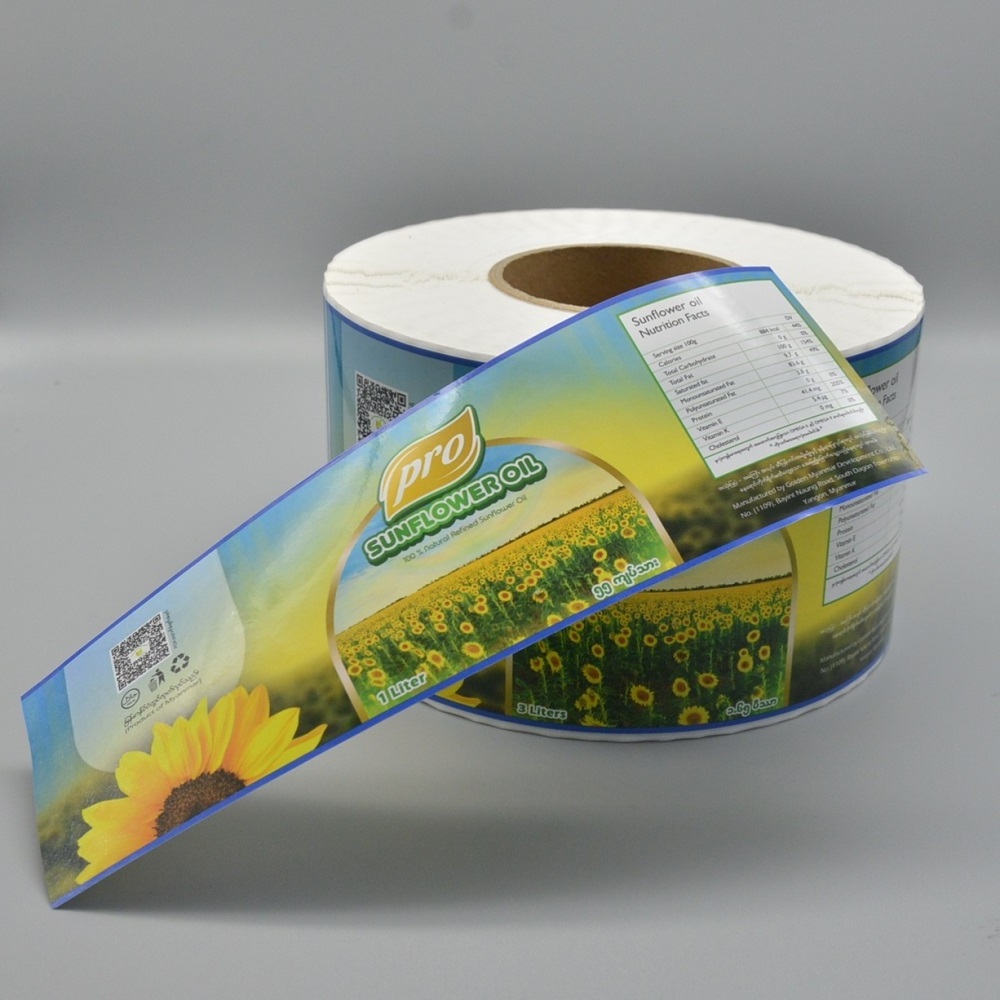 Private Label Stickers Cooking Oil Sunflower Seed Edible Blend Olive Oil Pizza Snacks Pet Food UV Art Paper Thermal Vinyl