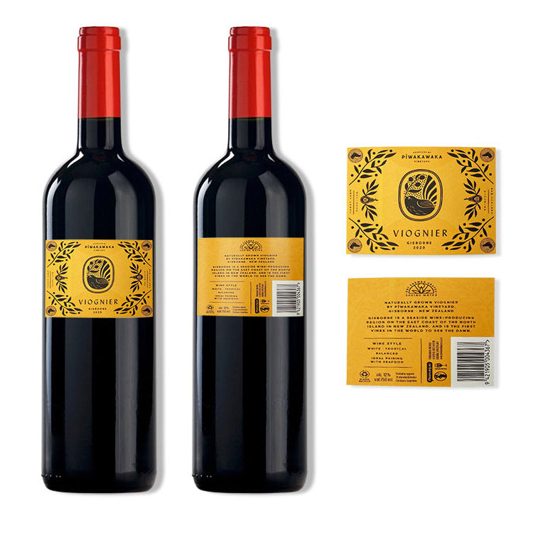 custom private print  embossed personalized holographic water proof red foil embossed anti-counterfeiting wine bottle label