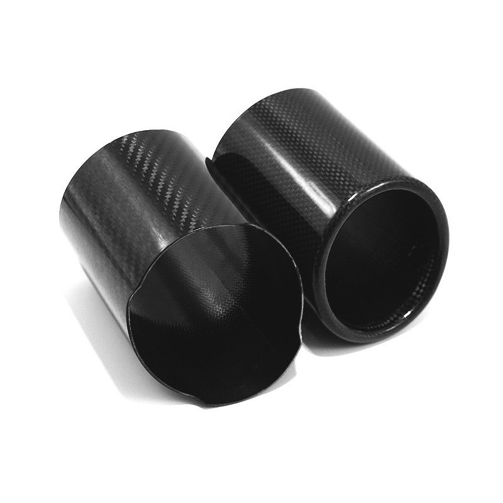 Carbon Fiber Universal Car High Quality 101mm Led Exhaust Muffler Tip Single Outlet Straight Throat Exhaust Tips