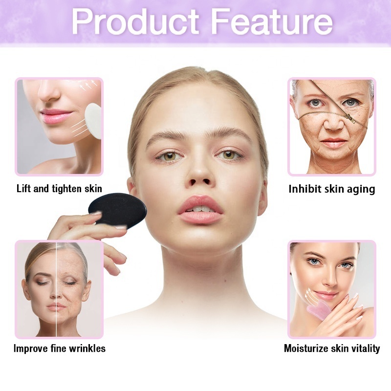 HEYAMO OEM Private Label Crystal Skincare Tool Jade Roller Germanium Guasha Stone Anti Aging Facial Face Massager Heart Gua Sha