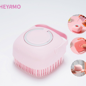 HEYAMO China Cleaning Products Silicone Bath Body Brush Exfoliating Soap Dispenser Liquid Hair Scalp Massager Brush Scrubber