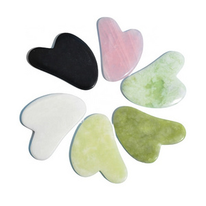 HEYAMO OEM Private Label Crystal Skincare Tool Jade Roller Germanium Guasha Stone Anti Aging Facial Face Massager Heart Gua Sha