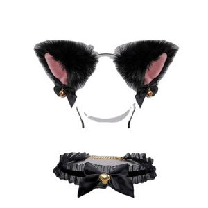 Fashion Women Girls Cosplay Party Cat/Fox Ears Headband and Choker Set