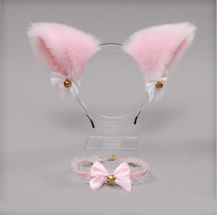 Fashion Women Girls Cosplay Party Cat/Fox Ears Headband and Choker Set