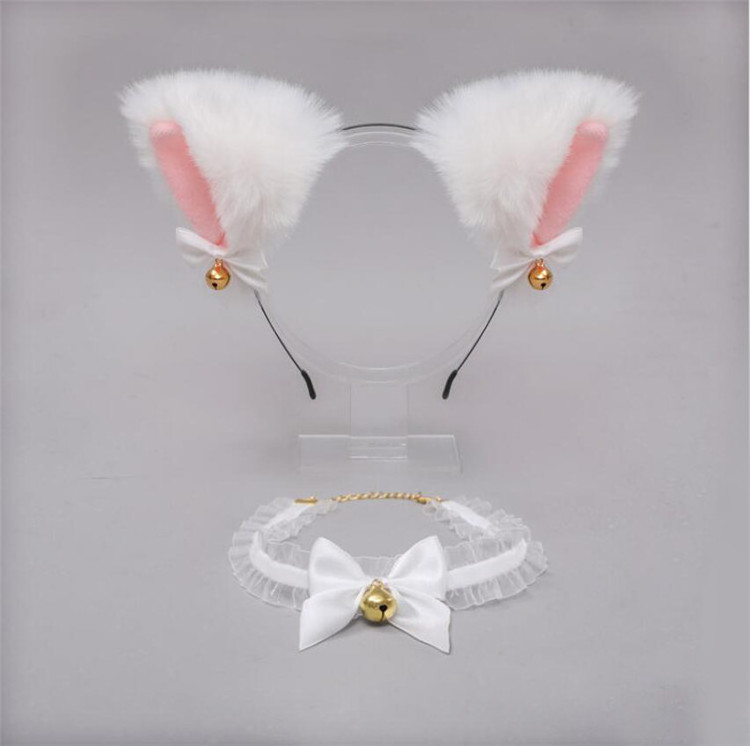 Fashion Women Girls Cosplay Party Cat/Fox Ears Headband and Choker Set