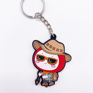 Eco Friendly PVC Rubber Embossed PVC Patch Custom Cartoon Monkey shaped Keychain PVC 3d Keychains