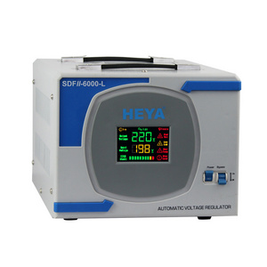 SDFII Automatic Voltage Regulator Stabilizer 220V AC Output Voltage LCD Display Single Phase 6K Copper Colil CE