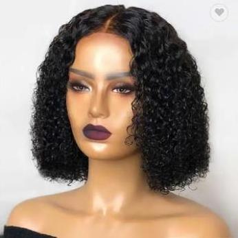 Swiss 13*4 Lace Closure Human Hair Kinky Curly Bob Wigs Inch Unprocessed Virgin Brazilian Mink Hair Short Curly Bob Wig