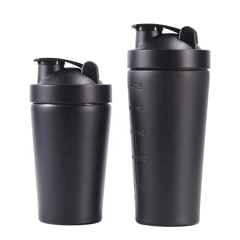 Protein shaker for gym 550ml 750ml Shaker Stainless Steel Insulated bottle with lid Metal Fitness custom shaker bottle for gym