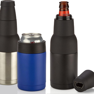 12oz Stainless Steel 3 in 1 double wall vacuum insulated beer can cooler wine & beverage  And Bottle Cooler with opener