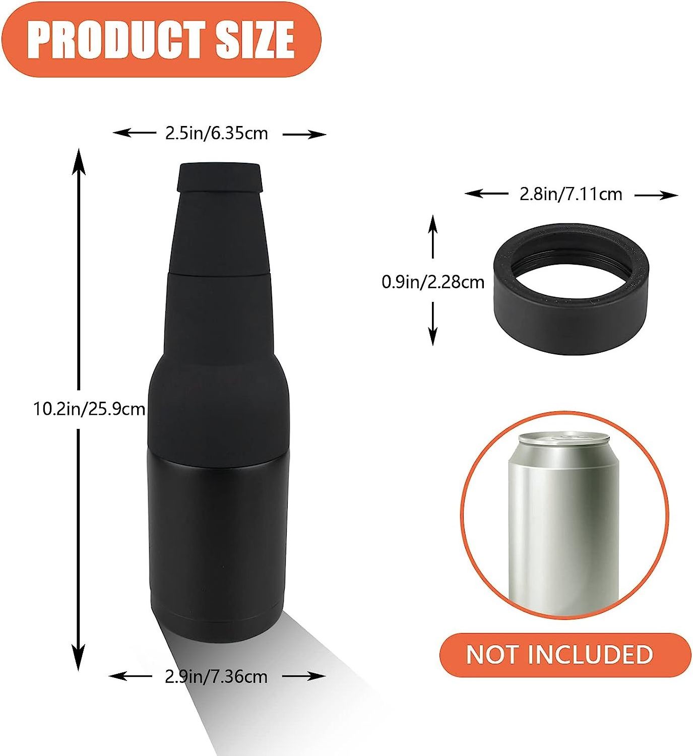 12oz Stainless Steel 3 in 1 double wall vacuum insulated beer can cooler wine & beverage  And Bottle Cooler with opener