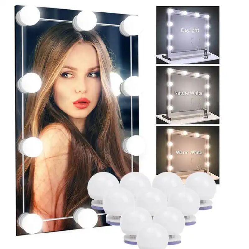 Mirror Front Bulb LED Makeup Light String 3 Color Adjustable HD Beater 10 Lights Makeup Mirror Front Lights