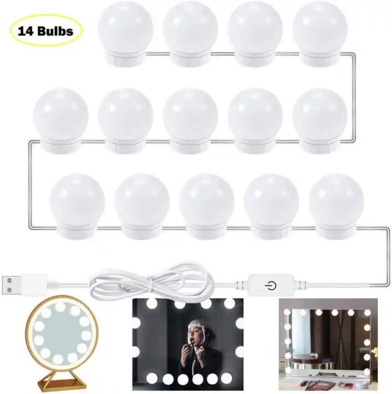 Mirror Front Bulb LED Makeup Light String 3 Color Adjustable HD Beater 10 Lights Makeup Mirror Front Lights