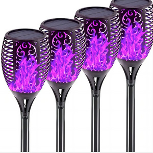 Waterproof Realistic Dancing Flames Holiday Lights Solar Flame Fence Lamp Outdoor Led Solar Flickering Flame Torch Lights