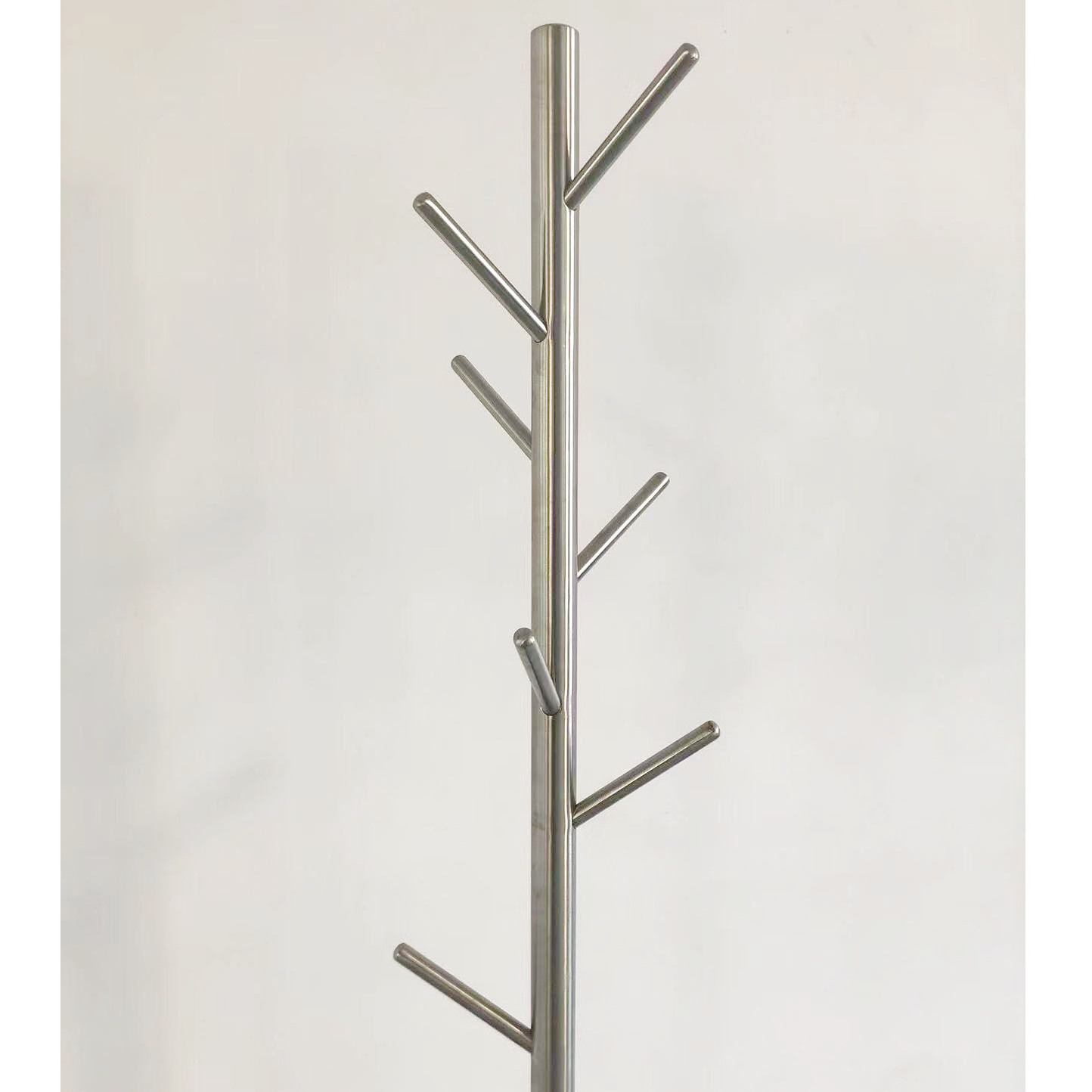 Strengthened Heavy Duty Stainless Steel Coat Rack with Black Marble Base Stainless Steel Free Standing Coat Tree