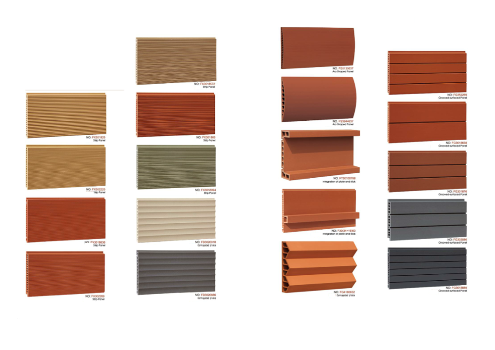 Wood tile for exterior wall tile red terracotta panel from China supplier