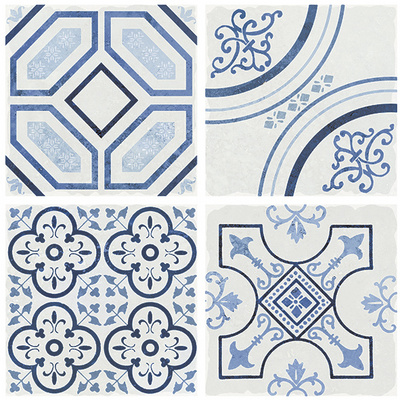 Blue flower pattern kitchen backsplash wall tiles porcelain floor tile for bathroom