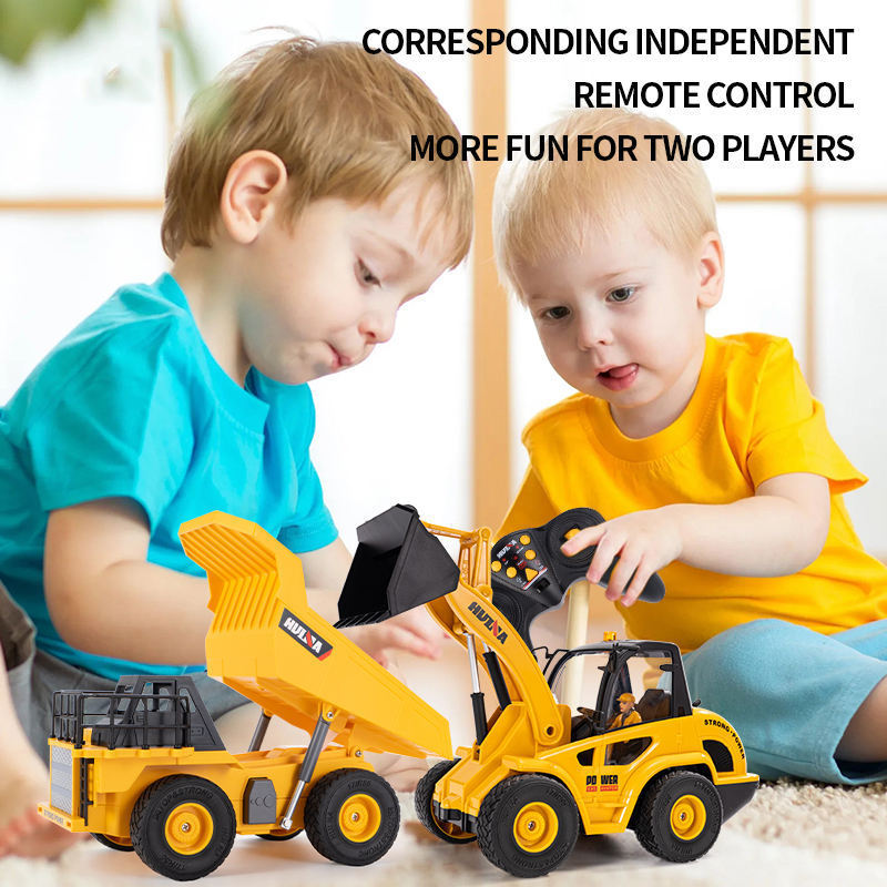 1515 Children's RC Car Remote Control 1:24 Kid Car Toys Radio Control Excavator Dump Truck Bulldozer Electric Car Toys