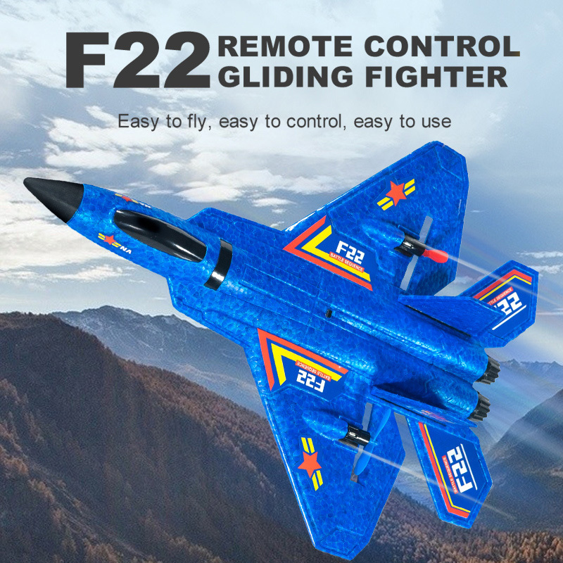 RC Airplane Toy Night F22 RC Plane 2.4G Remote Control RC Glider Plane Outdoor Airplane Model Toys With LED Light