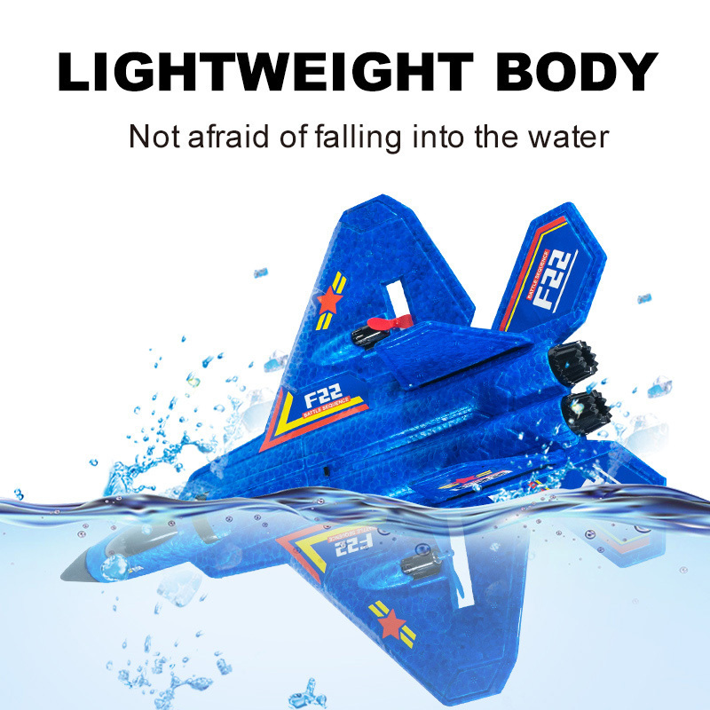 RC Airplane Toy Night F22 RC Plane 2.4G Remote Control RC Glider Plane Outdoor Airplane Model Toys With LED Light