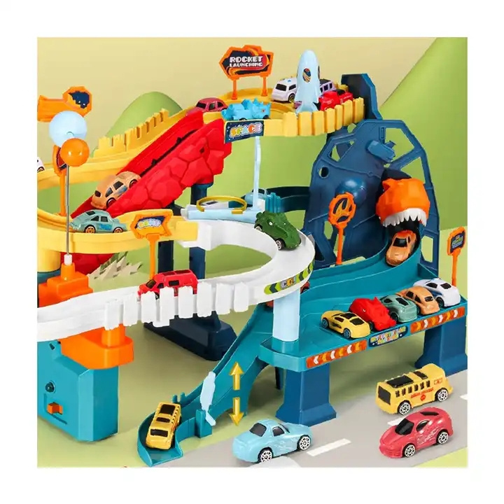 Electric DIY Race Track Car Adventure Dinosaur Space Orbit Car Preschool Toddler Boy's Educational Puzzles Toys for Kids