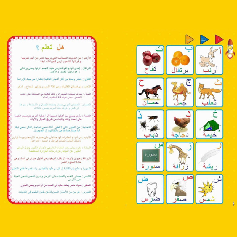 Child Learning Arabic Language Electronic Conversation Book Touch Reading Sound Education  English Book Toys