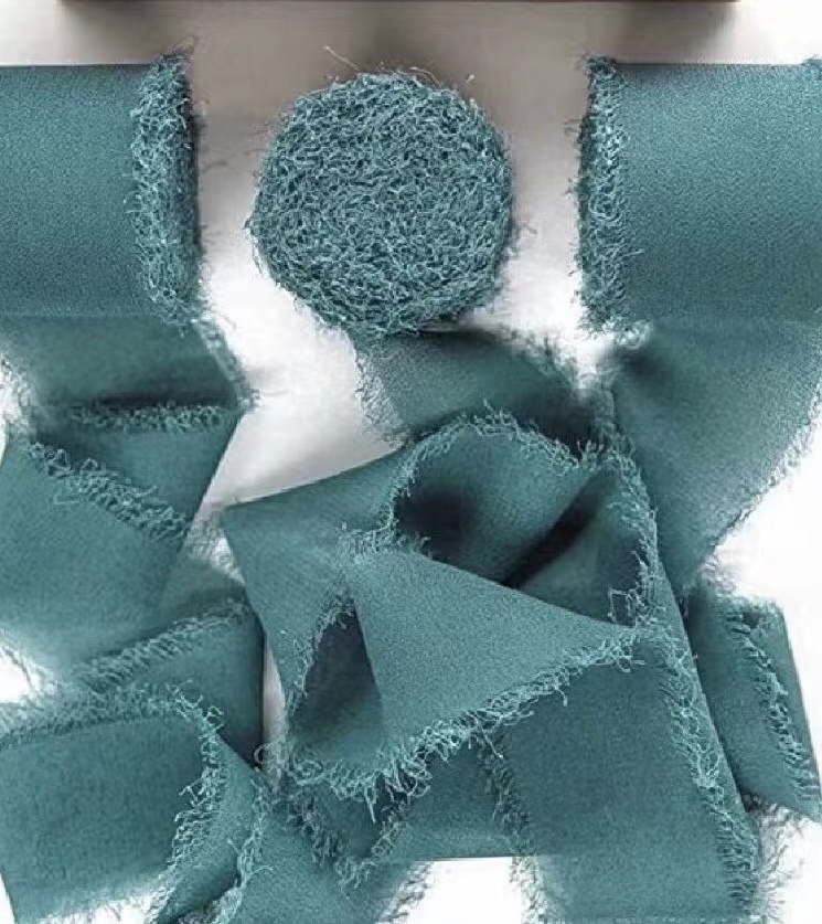 Handmade Chiffon Fringed Ribbon 4cm 5Yards  Perfect for Wedding Invitation Gift Wrapping