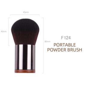 Best Sales MUF124 portable powder brush Wood handle Aluminium tube Vegan MUF Series kabuki makeup brushes