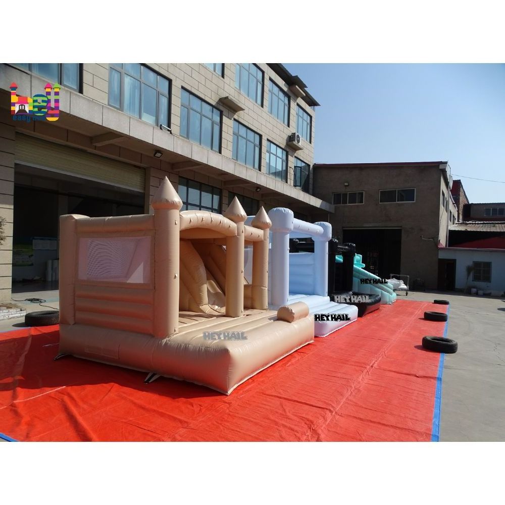 Party rental white bounce house with ball pit inflatable castle water slide pool bounce house wholesale