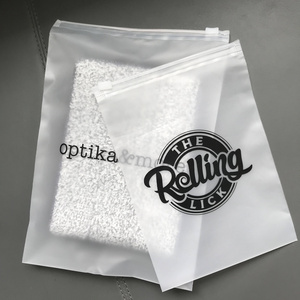 Pe Cpe Pla Customized Logo Printed Matte Frosted Transparent Swimwear Clothes Packaging Zipper Closure Plastic Ziplock Bag