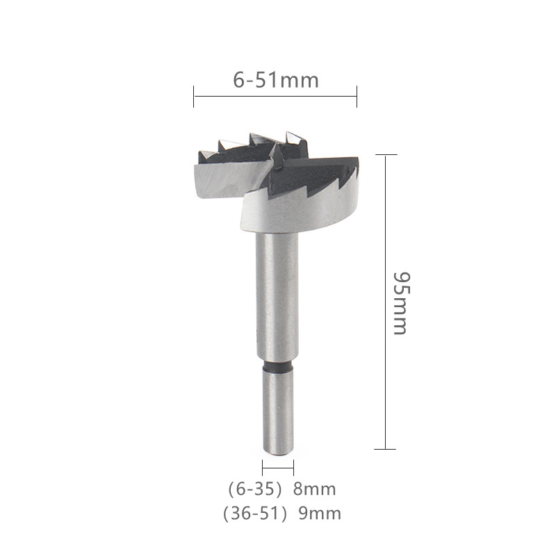 6mm-51mm Forstner Woodworking tools Hole Saw Hinge Boring drill bits Round Shank High Carbon Steel Cutter