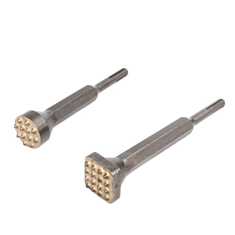 SDS Alloy Point Groove Gouge Flat Round Top Hammer Drill Bit For Stone Slab/Bridge/Wall/Cement Pavement Chisel