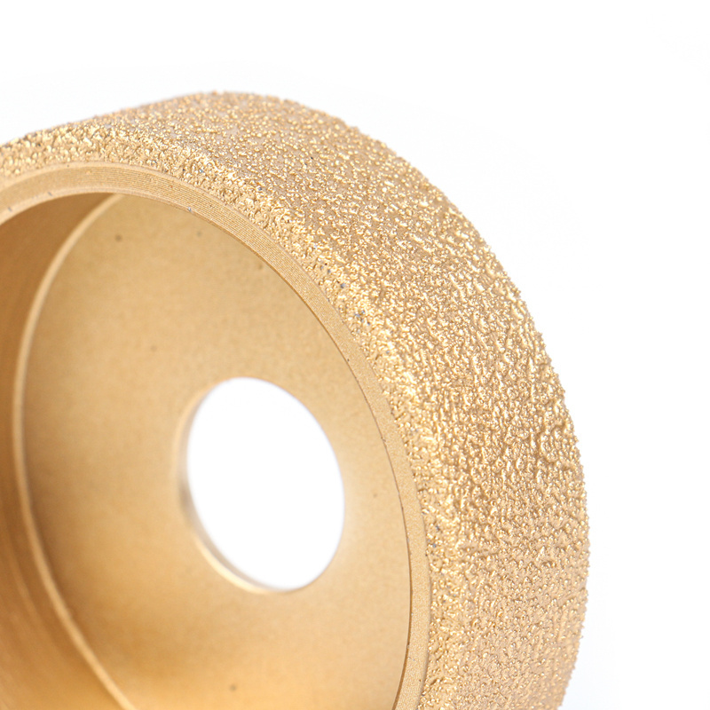 Bore 20mm  Dia 3inch/75mm Dry Vacuum Brazed Diamond Grinding Wheel Demi-bullnose Edge Profile Grinding Disc