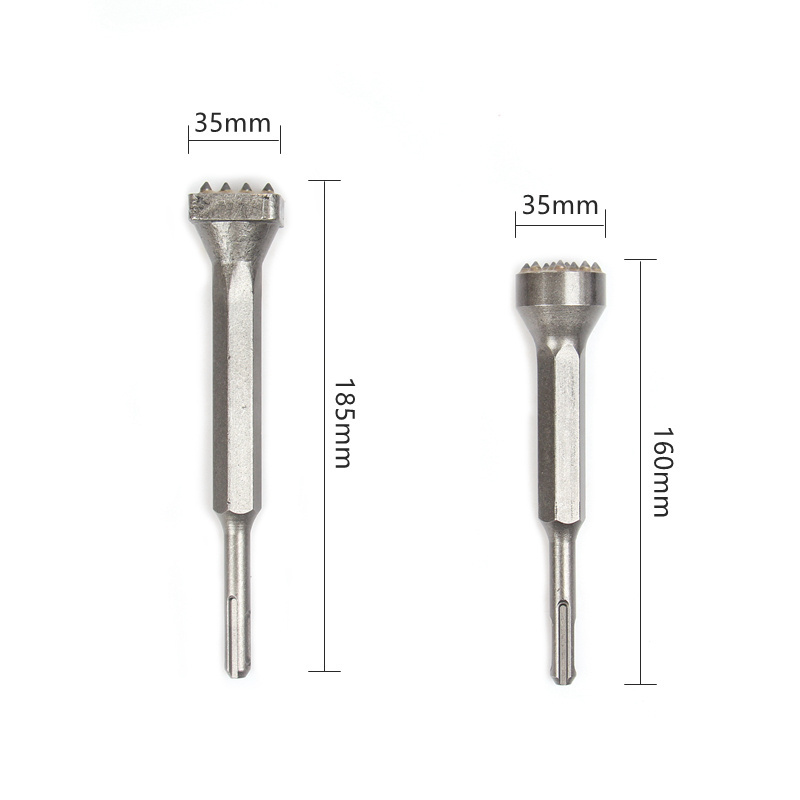 SDS Alloy Point Groove Gouge Flat Round Top Hammer Drill Bit For Stone Slab/Bridge/Wall/Cement Pavement Chisel