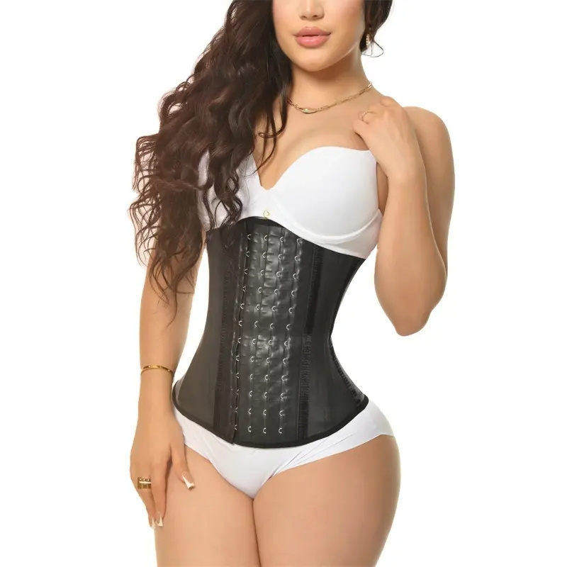 Top quality  LATEX belt Compression 25 Steel bones Slimming women Fitness waist trainer Colombian fajas Corset