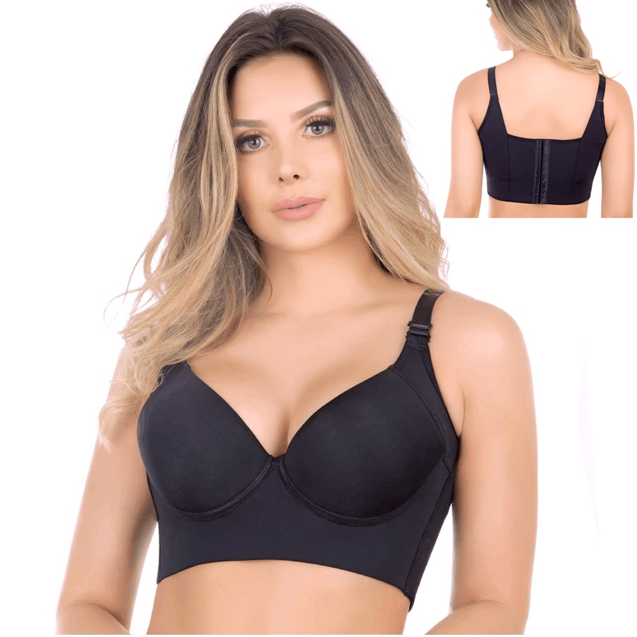 Plus Size Fashion Deep Cup Bra Full Back Coverage PushUp Wide Back Bras Hide Back Side Fat Shaping Bras for Women