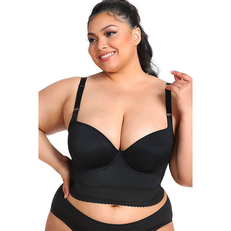 Tiktok Hot Plus Size Women Sexy Push Up Back Breast Lift Sculpting Uplift Padded Full Back Cover Adjustable Back Support Bra