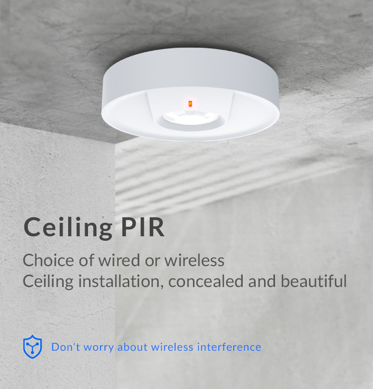 Wired Or Wireless Ceiling Mounted PIR Sensor 433 MHZ 360 degree Full Angle Detection Alarm System for Security HY-323C/W